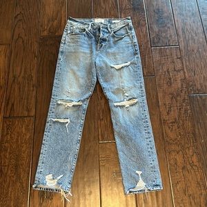 FRAME DENIM JEANS Le Original size 25 CASCADE BLUE RIPS